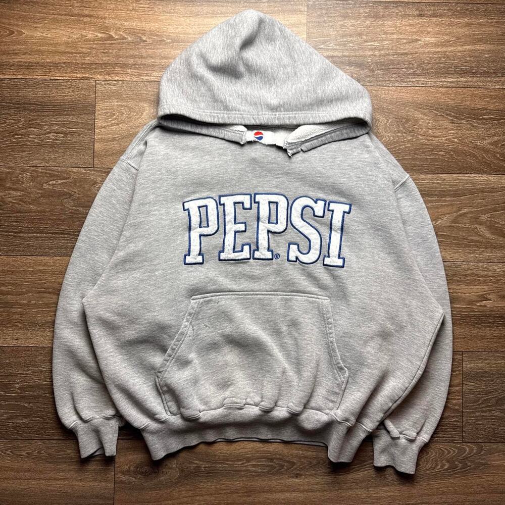 Grey Vintage 1990s Pepsi Pullover Hoodie